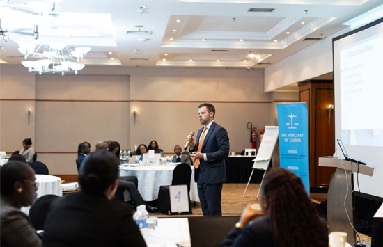 Man speaking at conference