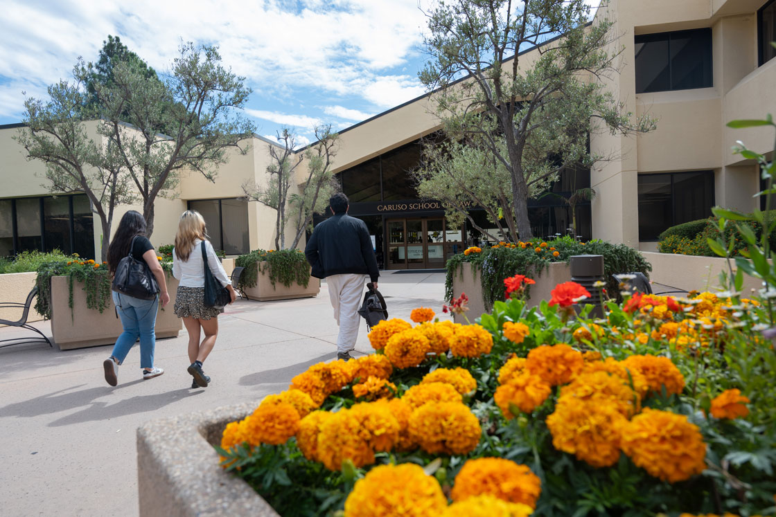Students walking on campus